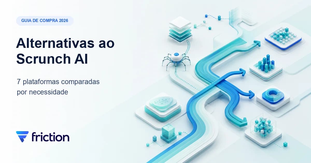 Comparativo de alternativas ao Scrunch AI com sete plataformas conectadas por caminhos de rastreamento, medição e ação